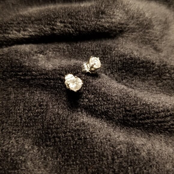 Platinum and Diamond Earrings - Picture 5 of 6